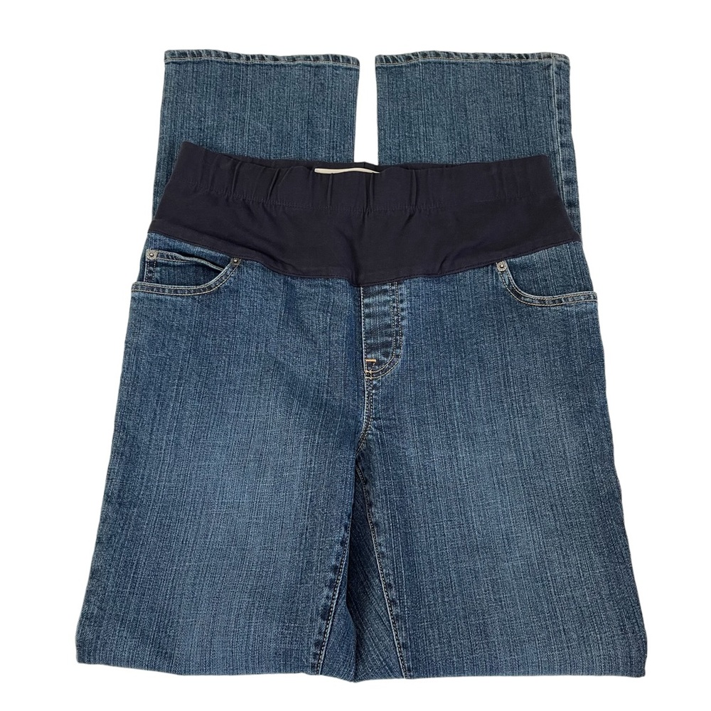 GAP Maternity Jeans Stretch Bootcut Waistband Blue Denim 5 Pockets Size 6 Reg